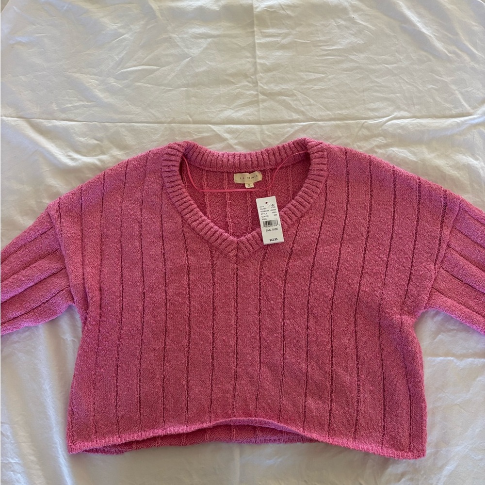 LA Hearts Pink Sweater